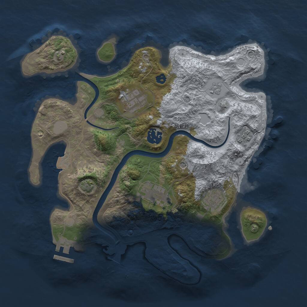 Rust Map: Procedural Map, Size: 3000, Seed: 465810637, 10 Monuments