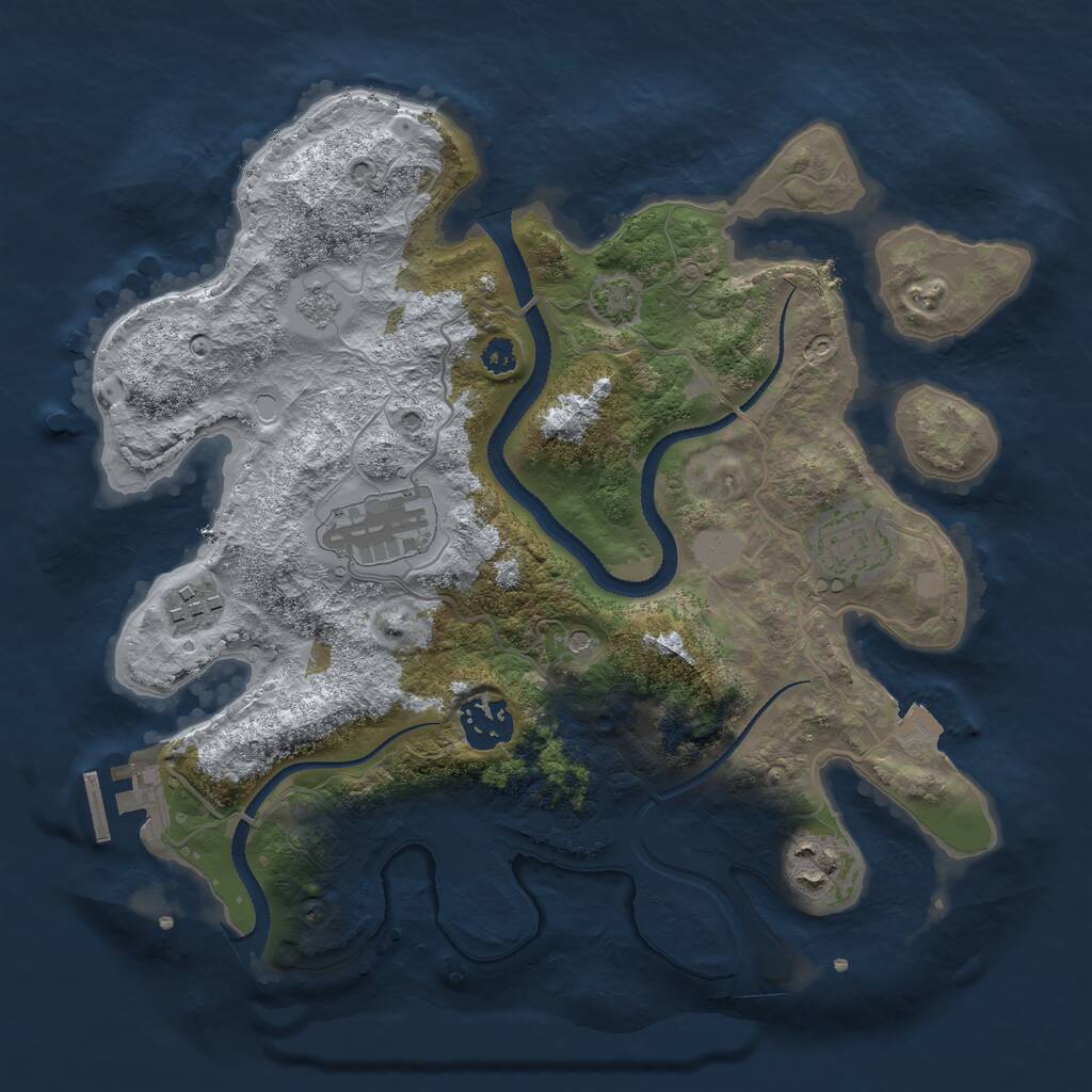 Rust Map: Procedural Map, Size: 3100, Seed: 1532544584, 10 Monuments