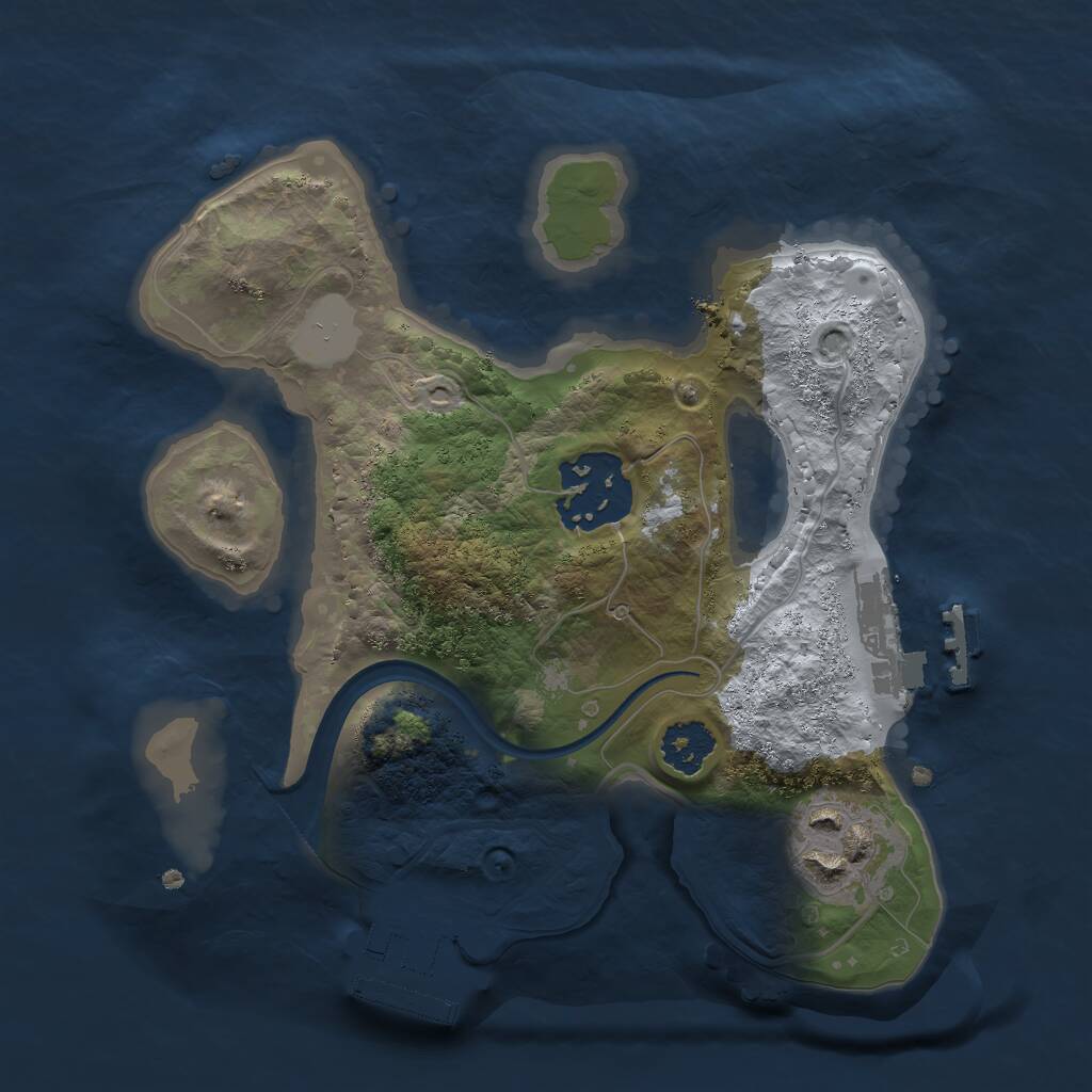 Rust Map: Procedural Map, Size: 2100, Seed: 496621341, 5 Monuments