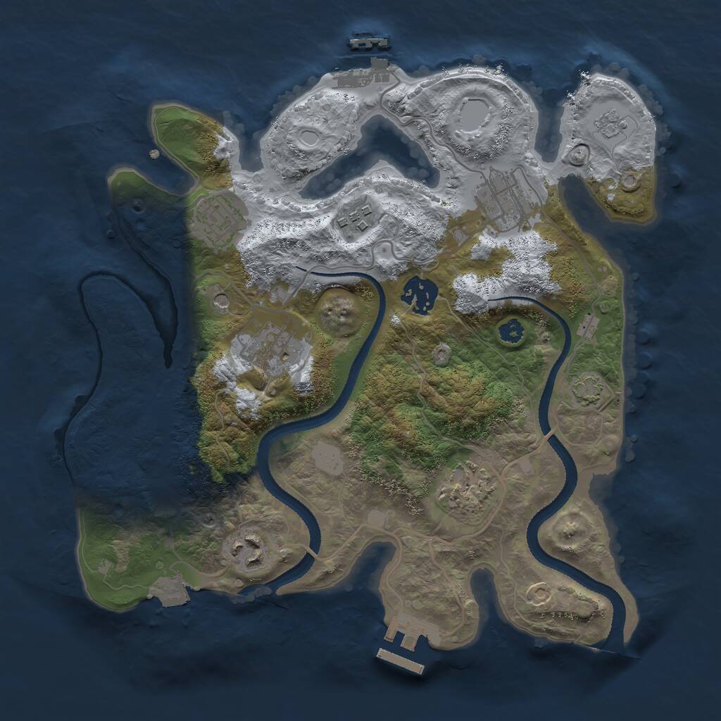 Rust Map: Procedural Map, Size: 3000, Seed: 1752, 13 Monuments