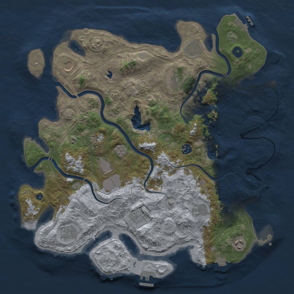 Rust Map: Procedural Map, Size: 4250, Seed: 1285631179, 17 Monuments