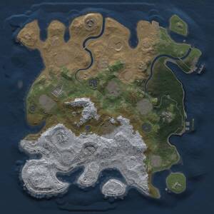 Thumbnail Rust Map: Procedural Map, Size: 3500, Seed: 960711114, 18 Monuments