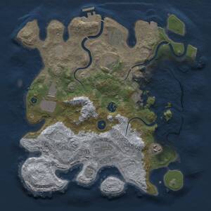 Thumbnail Rust Map: Procedural Map, Size: 3500, Seed: 960711114, 14 Monuments