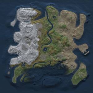 Thumbnail Rust Map: Procedural Map, Size: 3500, Seed: 1087630458, 13 Monuments