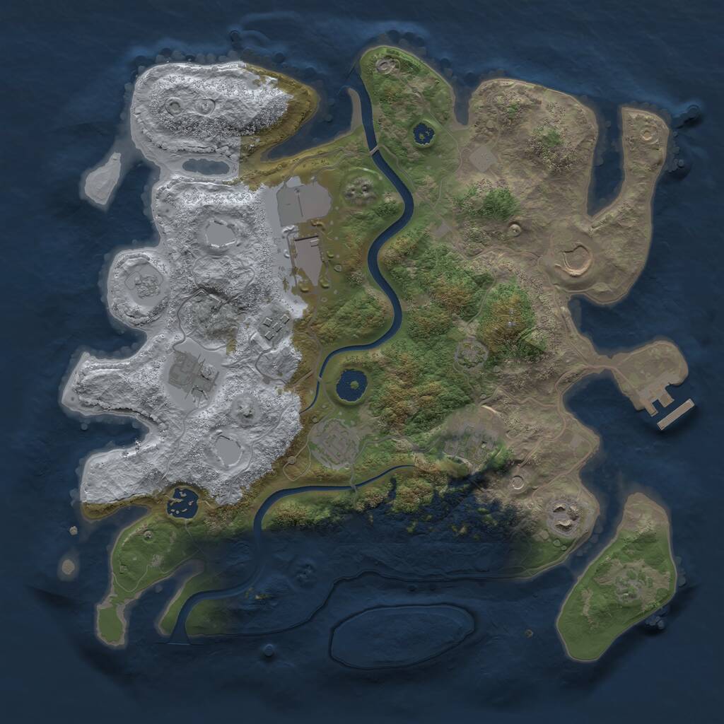 Rust Map: Procedural Map, Size: 3500, Seed: 1087630458, 13 Monuments