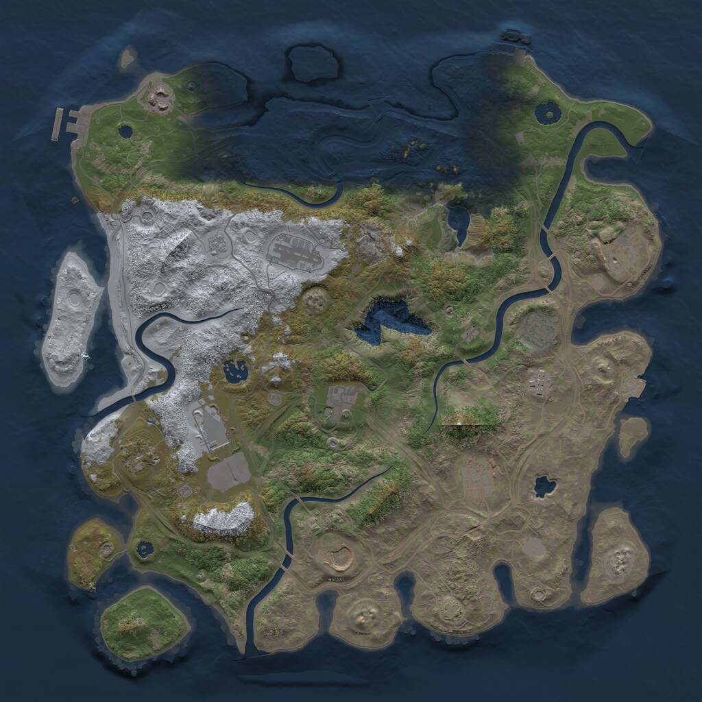 Rust Map: Procedural Map, Size: 4250, Seed: 1641485118, 17 Monuments