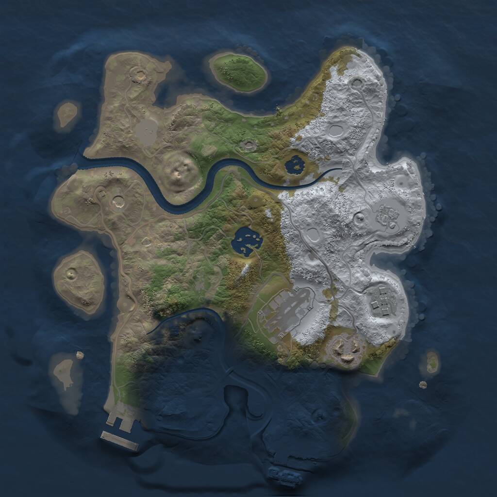 Rust Map: Procedural Map, Size: 2600, Seed: 496621341, 9 Monuments