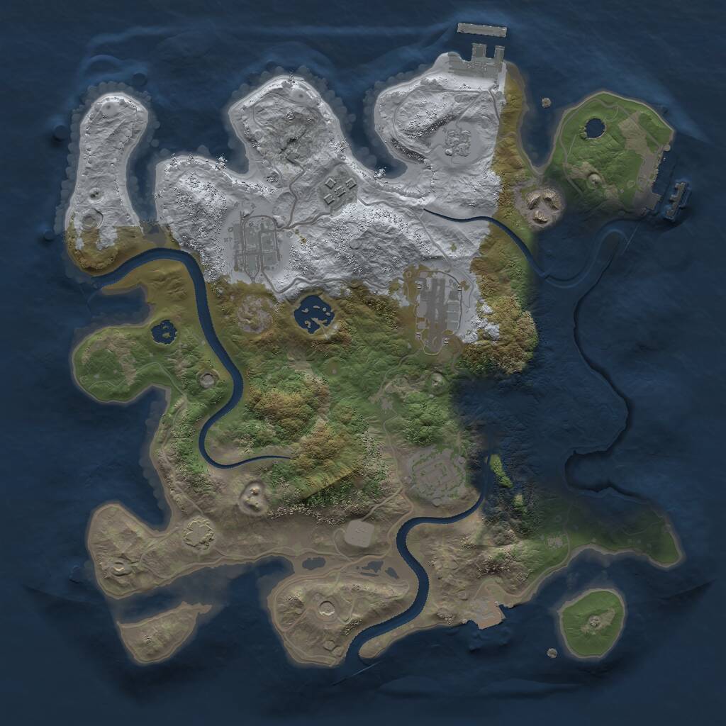 Rust Map: Procedural Map, Size: 3000, Seed: 62354, 12 Monuments