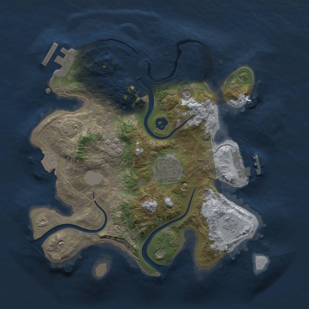 Rust Map: Procedural Map, Size: 2500, Seed: 922731, 8 Monuments