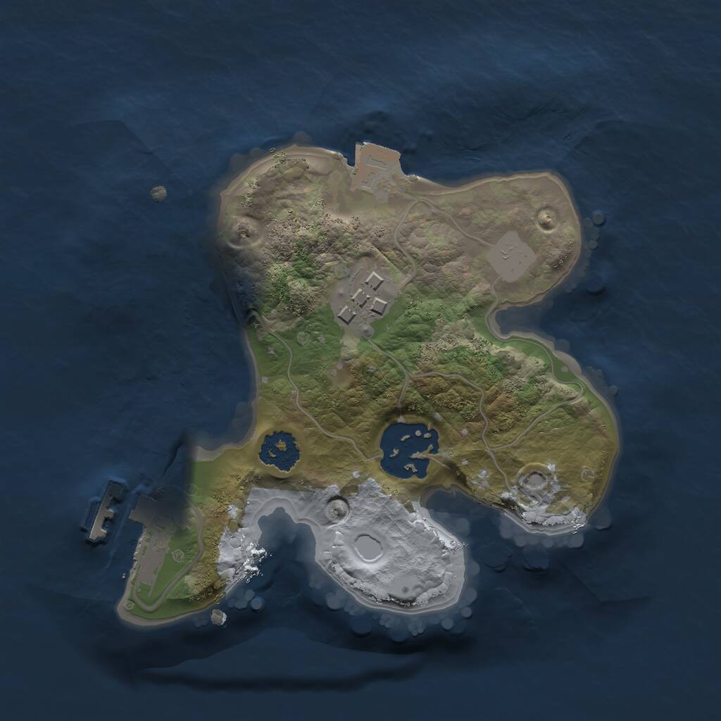 Rust Map: Procedural Map, Size: 1850, Seed: 958864458, 4 Monuments