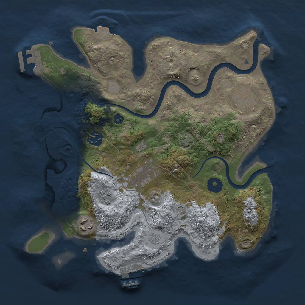 Rust Map: Procedural Map, Size: 3000, Seed: 24156, 11 Monuments