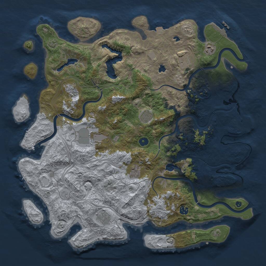 Rust Map: Procedural Map, Size: 4500, Seed: 228777666, 15 Monuments