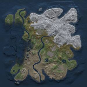 Thumbnail Rust Map: Procedural Map, Size: 3500, Seed: 1015506779, 14 Monuments