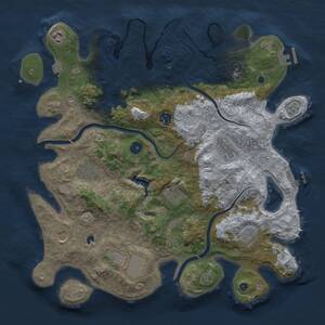 Thumbnail Rust Map: Procedural Map, Size: 4000, Seed: 1042343690, 15 Monuments