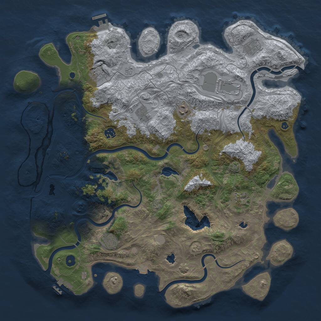 Rust Map: Procedural Map, Size: 4500, Seed: 1939005316, 15 Monuments