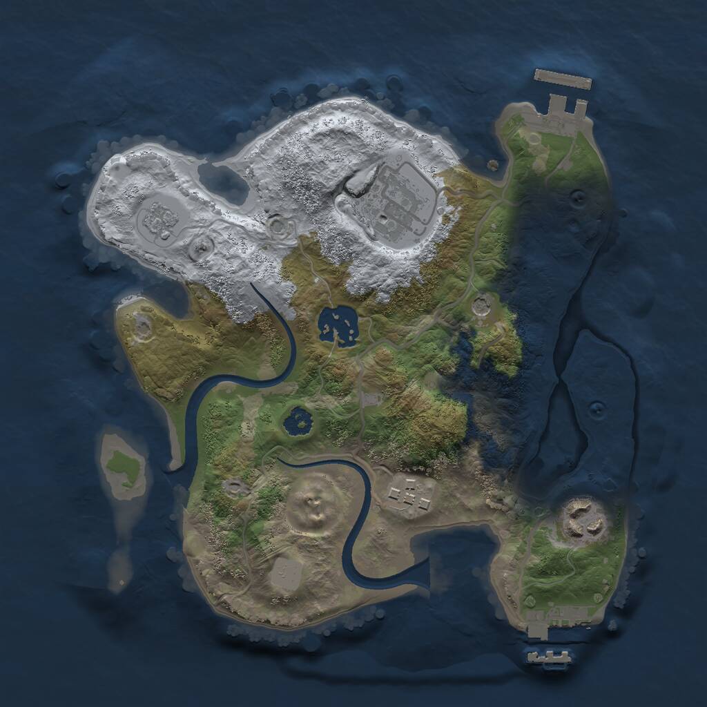 Rust Map: Procedural Map, Size: 2500, Seed: 26081101, 9 Monuments
