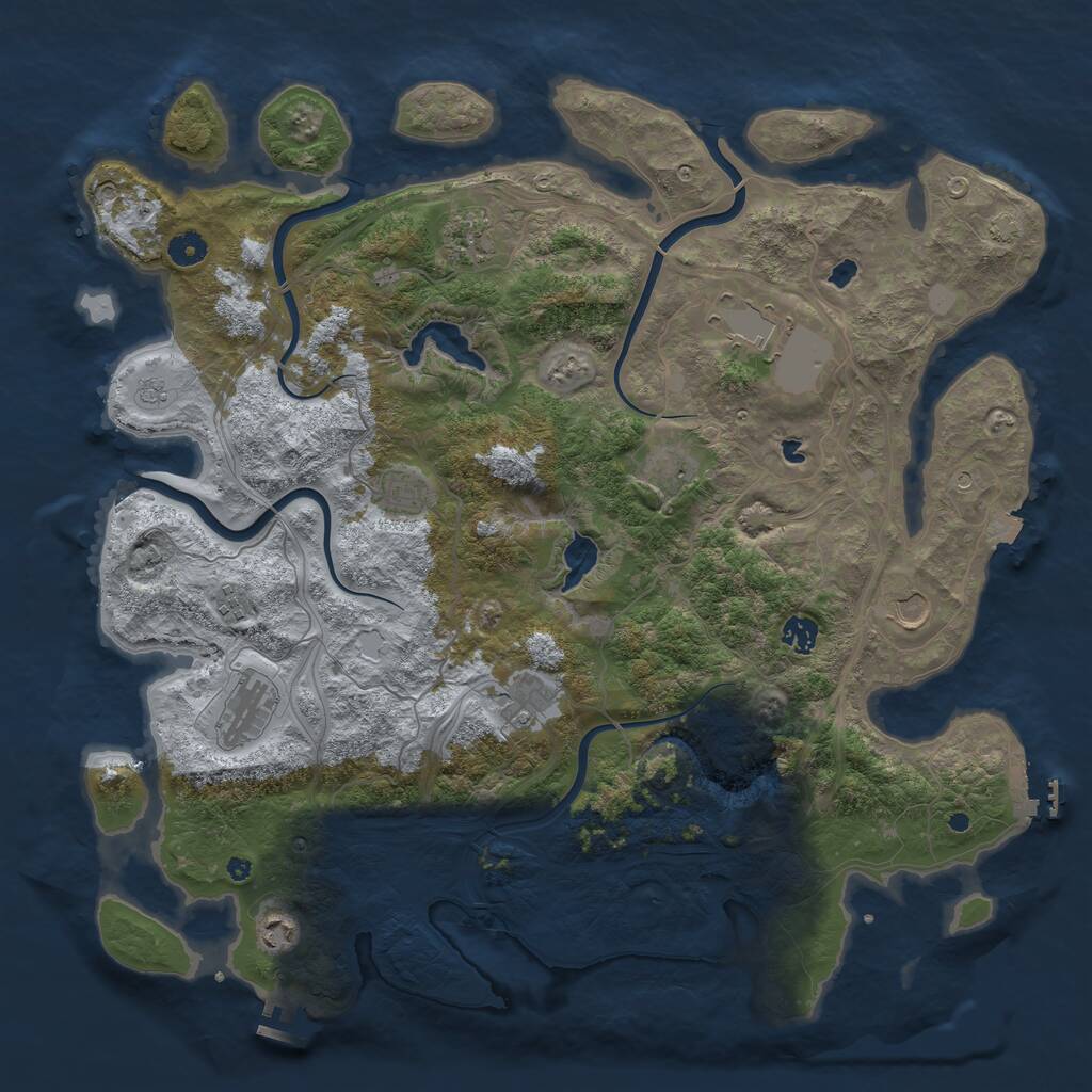 Rust Map: Procedural Map, Size: 4500, Seed: 732961506, 16 Monuments