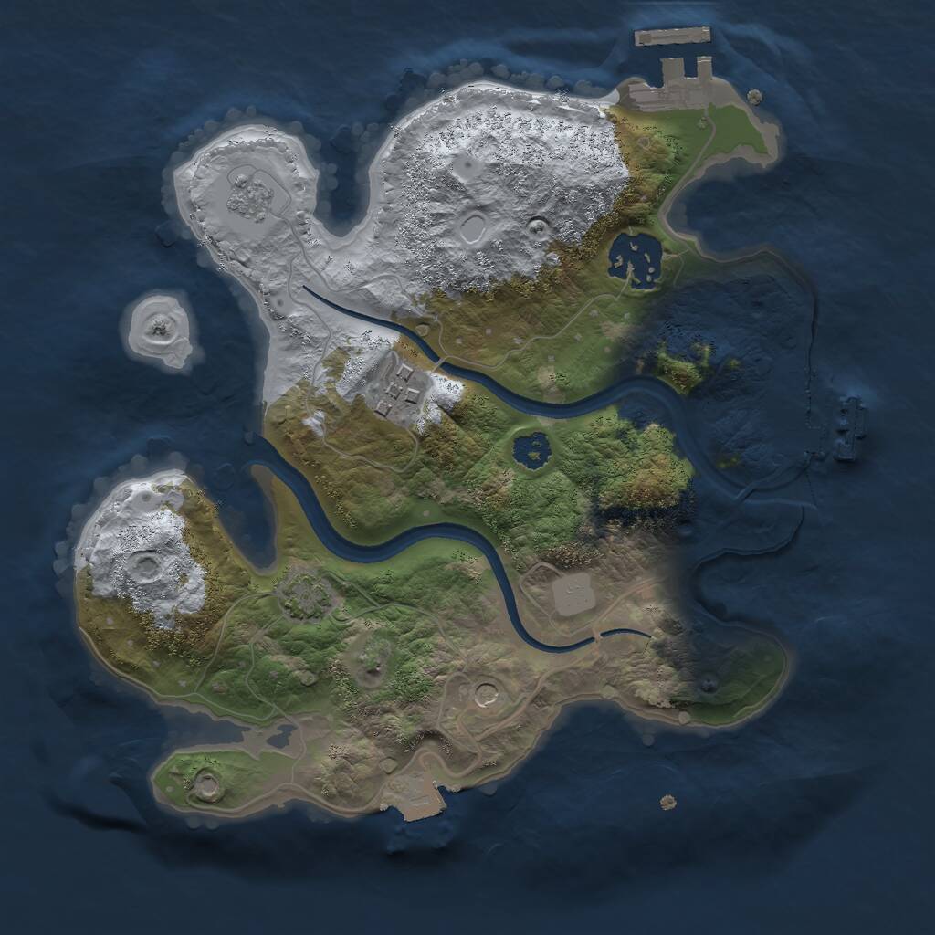 Rust Map: Procedural Map, Size: 2500, Seed: 668157254, 8 Monuments