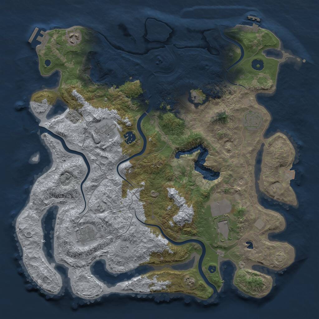 Rust Map: Procedural Map, Size: 4000, Seed: 2006356368, 14 Monuments