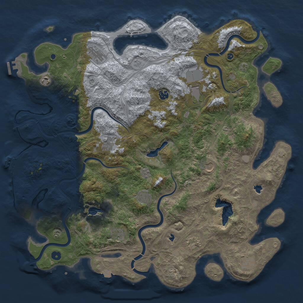 Rust Map: Procedural Map, Size: 4800, Seed: 1518963386, 17 Monuments