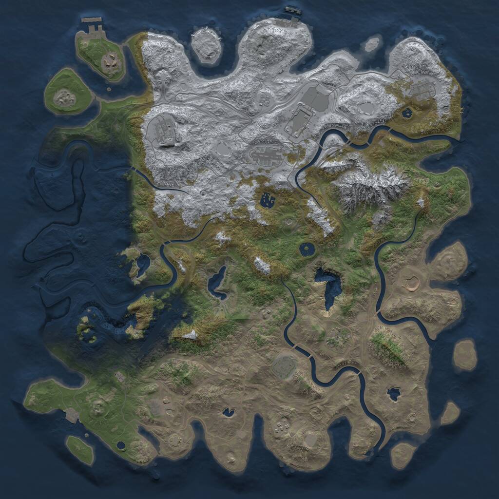 Rust Map: Procedural Map, Size: 5000, Seed: 395179843, 17 Monuments