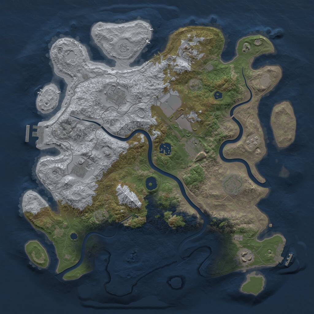 Rust Map: Procedural Map, Size: 3750, Seed: 1117623285, 15 Monuments