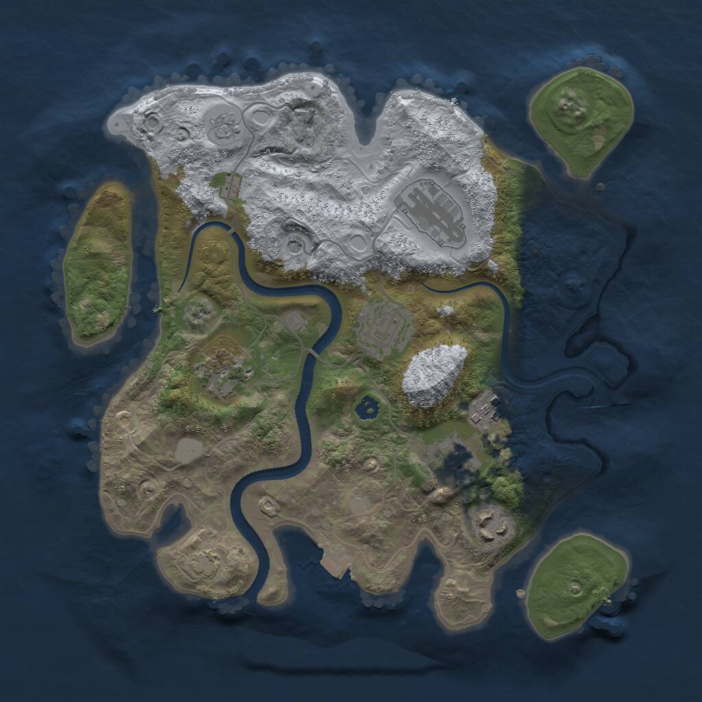 Rust Map: Procedural Map, Size: 3000, Seed: 84273195, 10 Monuments
