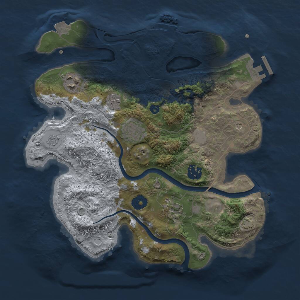 Rust Map: Procedural Map, Size: 3000, Seed: 22978, 11 Monuments
