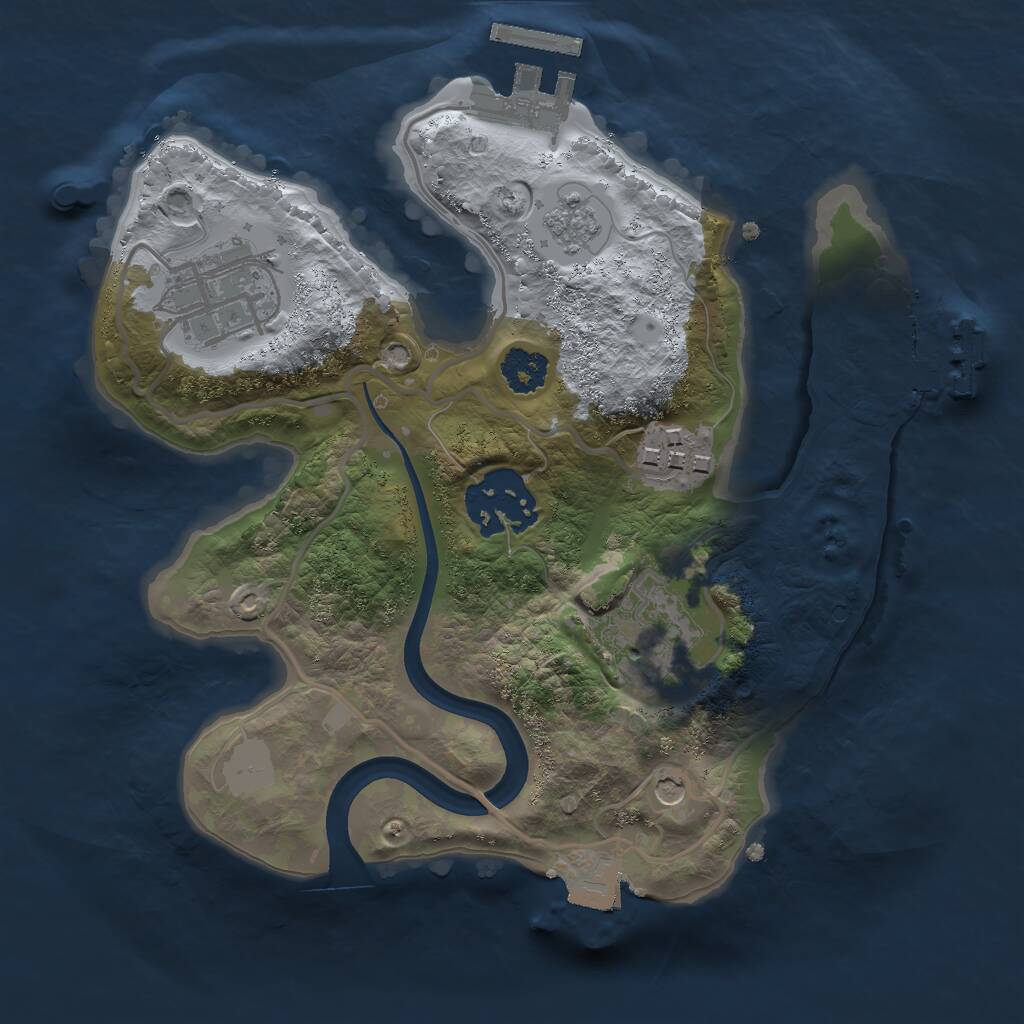 Rust Map: Procedural Map, Size: 2250, Seed: 2054289543, 9 Monuments