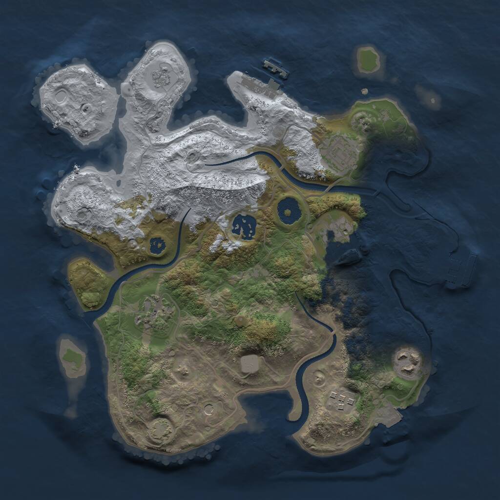 Rust Map: Procedural Map, Size: 3000, Seed: 26081101, 12 Monuments