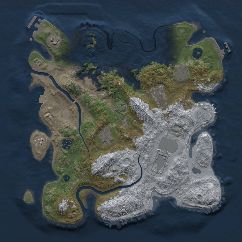 Rust Map: Procedural Map, Size: 3500, Seed: 260811, 14 Monuments