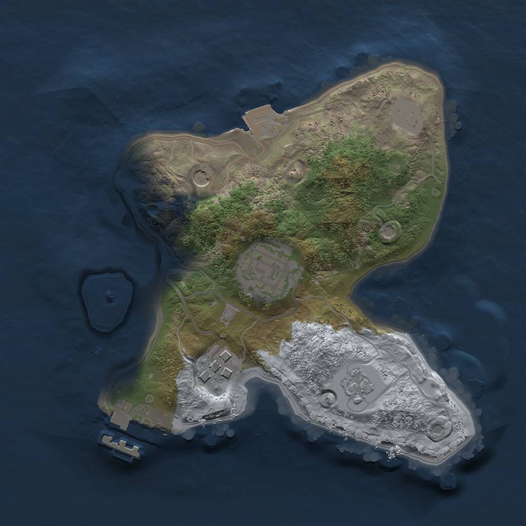 Rust Map: Procedural Map, Size: 2000, Seed: 11923041, 6 Monuments