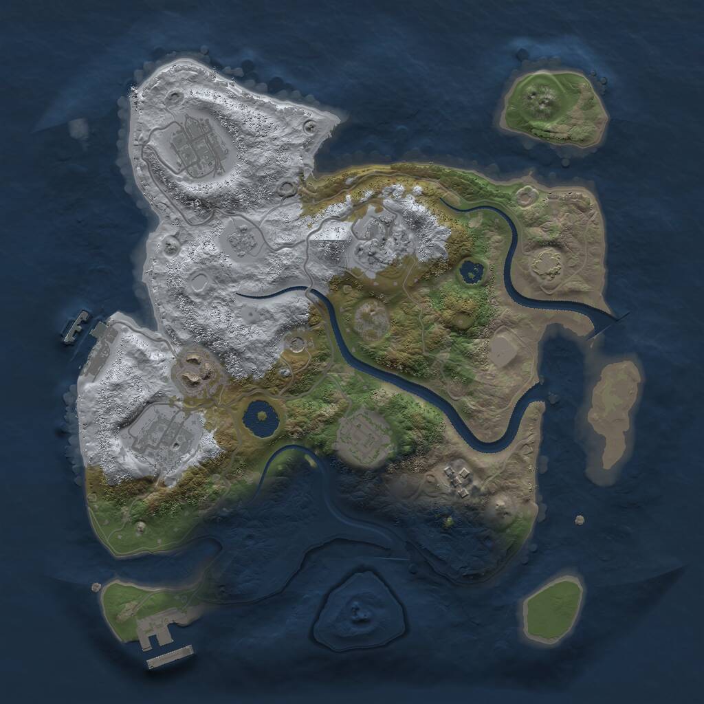 Rust Map: Procedural Map, Size: 3000, Seed: 83498, 12 Monuments