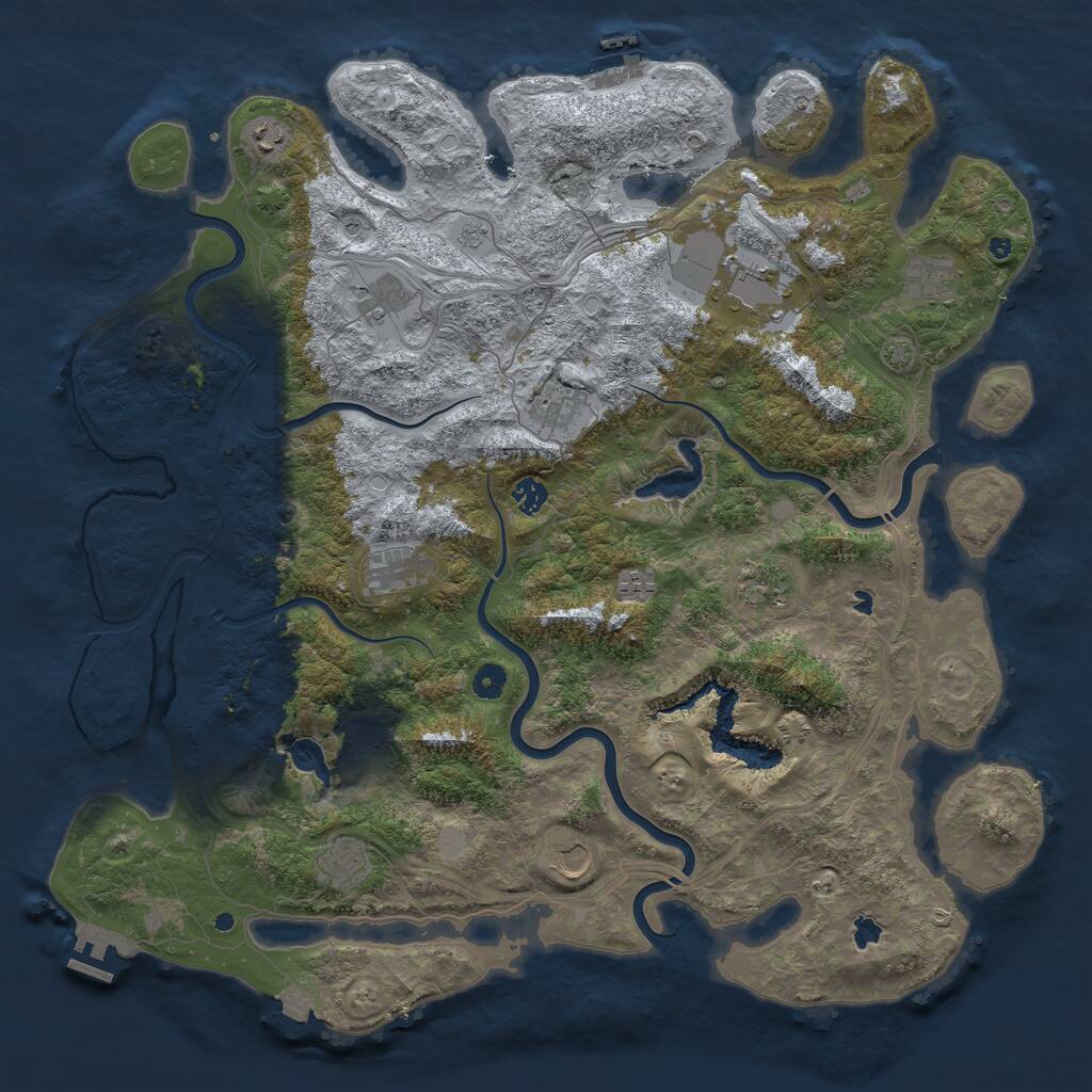 Rust Map: Procedural Map, Size: 4750, Seed: 124112, 17 Monuments