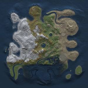 Thumbnail Rust Map: Procedural Map, Size: 3000, Seed: 1573578211, 10 Monuments