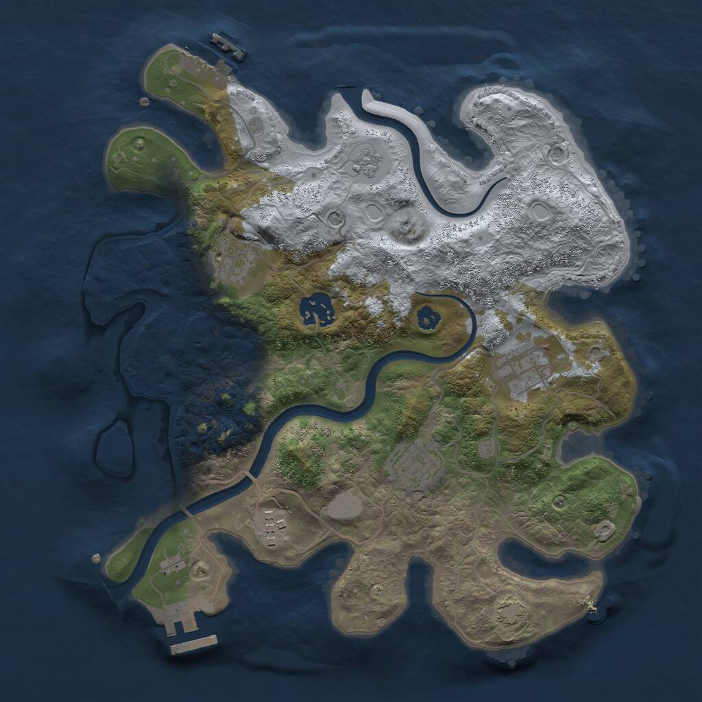 Rust Map: Procedural Map, Size: 3000, Seed: 54514, 11 Monuments