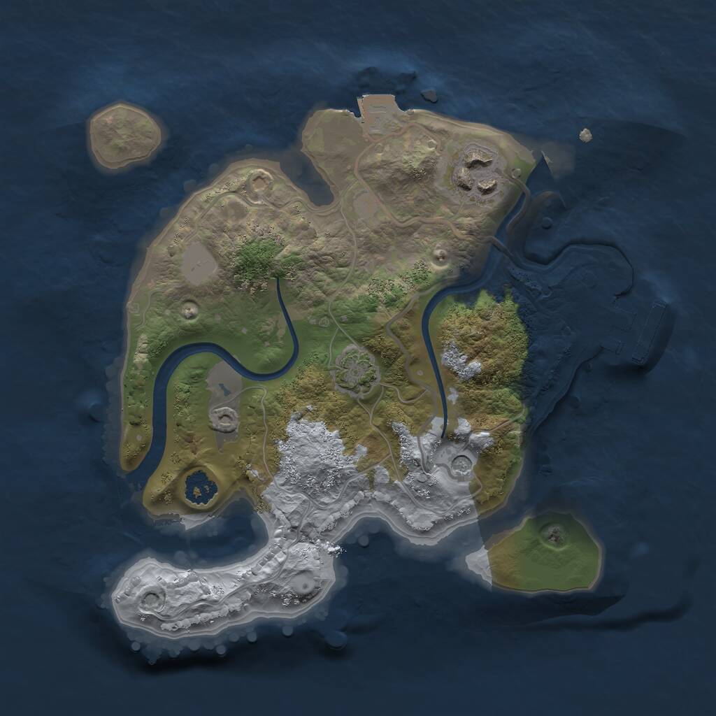 Rust Map: Procedural Map, Size: 2230, Seed: 43527582, 5 Monuments