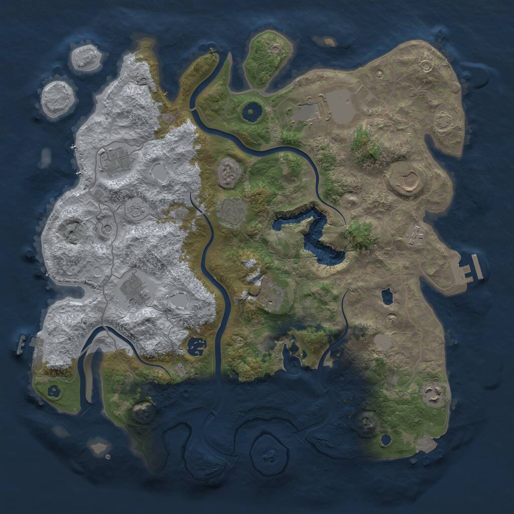 Rust Map: Procedural Map, Size: 4000, Seed: 12353021, 15 Monuments