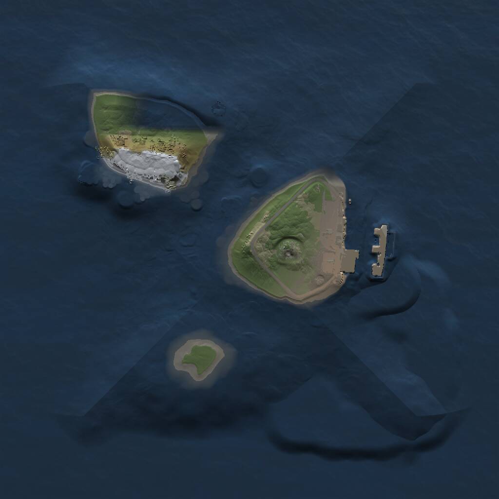 Rust Map: Procedural Map, Size: 1500, Seed: 16253, 2 Monuments