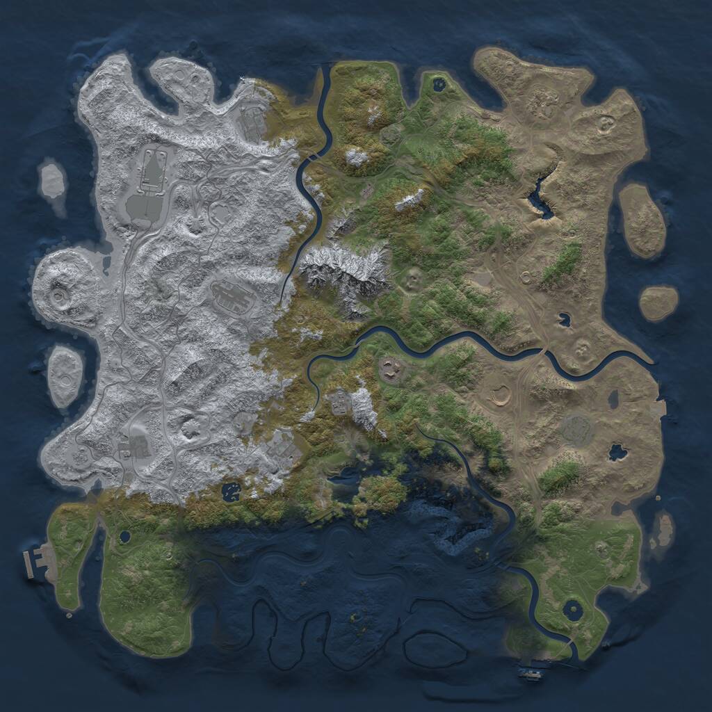Rust Map: Procedural Map, Size: 5280, Seed: 314564231, 17 Monuments