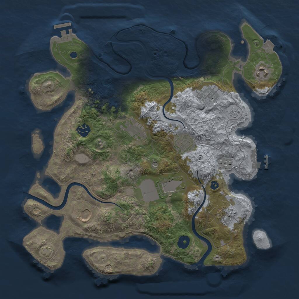 Rust Map: Procedural Map, Size: 3500, Seed: 1427959313, 15 Monuments