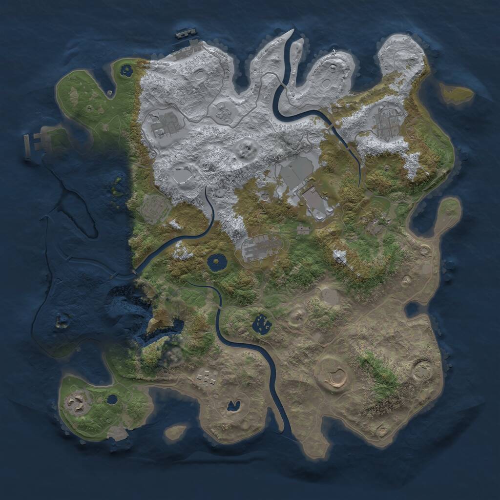 Rust Map: Procedural Map, Size: 4000, Seed: 14785, 16 Monuments