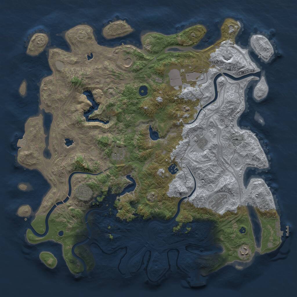 Rust Map: Procedural Map, Size: 4500, Seed: 305338731, 15 Monuments