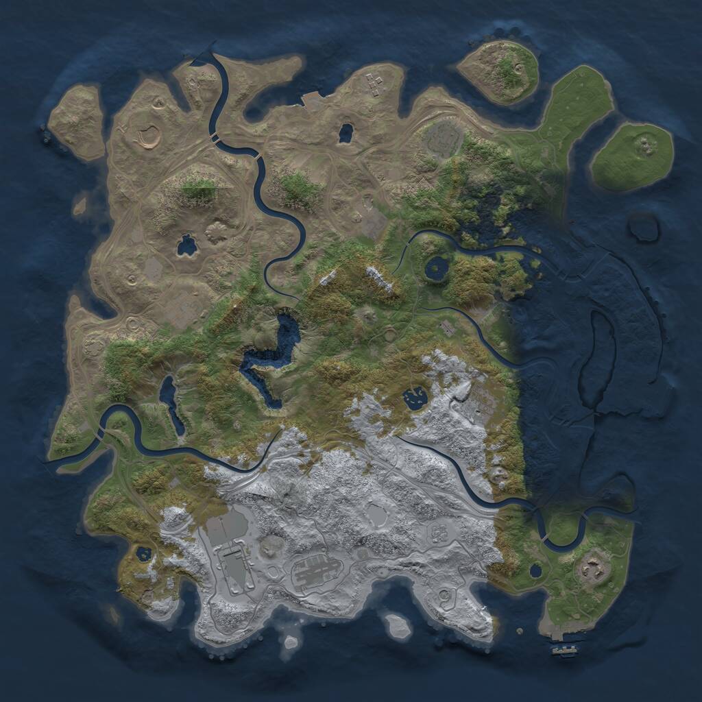 Rust Map: Procedural Map, Size: 4500, Seed: 1766876152, 16 Monuments