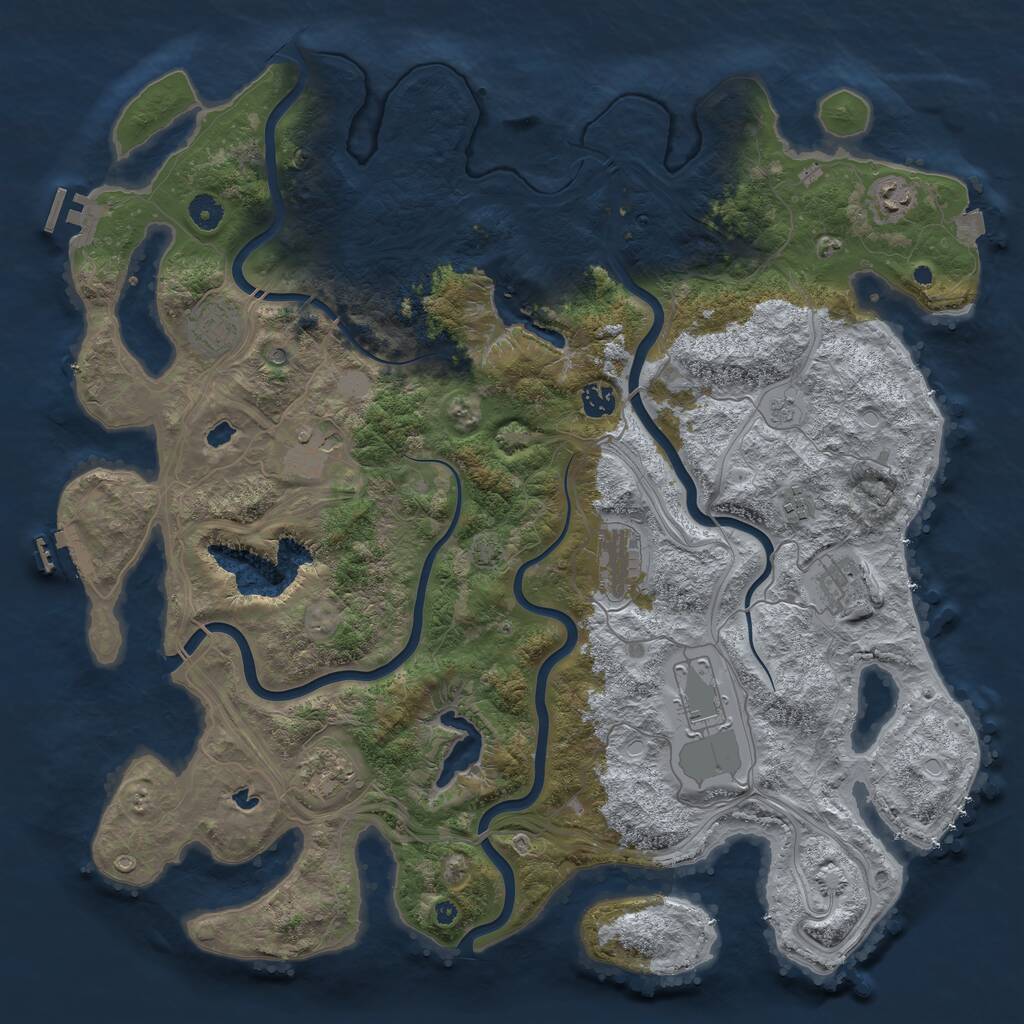 Rust Map: Procedural Map, Size: 4500, Seed: 717392519, 15 Monuments