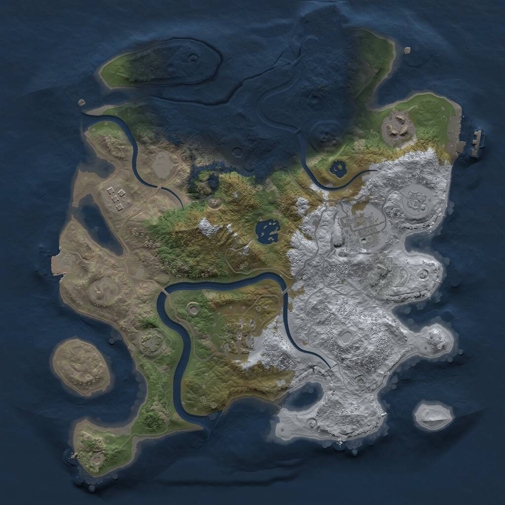 Rust Map: Procedural Map, Size: 3000, Seed: 18336, 11 Monuments