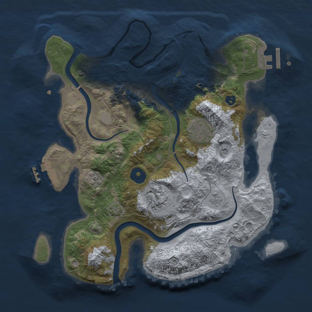 Rust Map: Procedural Map, Size: 3000, Seed: 260811, 9 Monuments