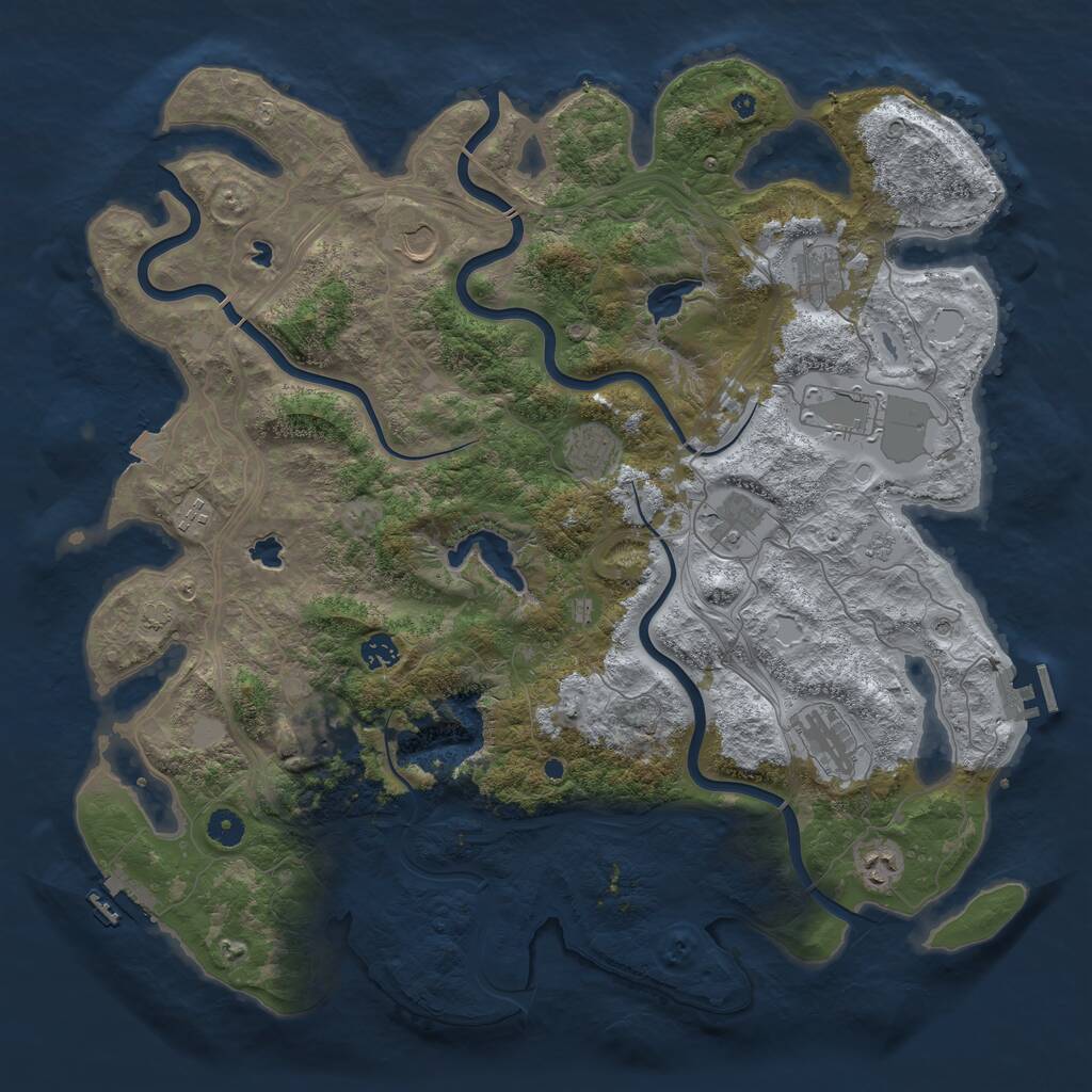 Rust Map: Procedural Map, Size: 4500, Seed: 12082026, 16 Monuments