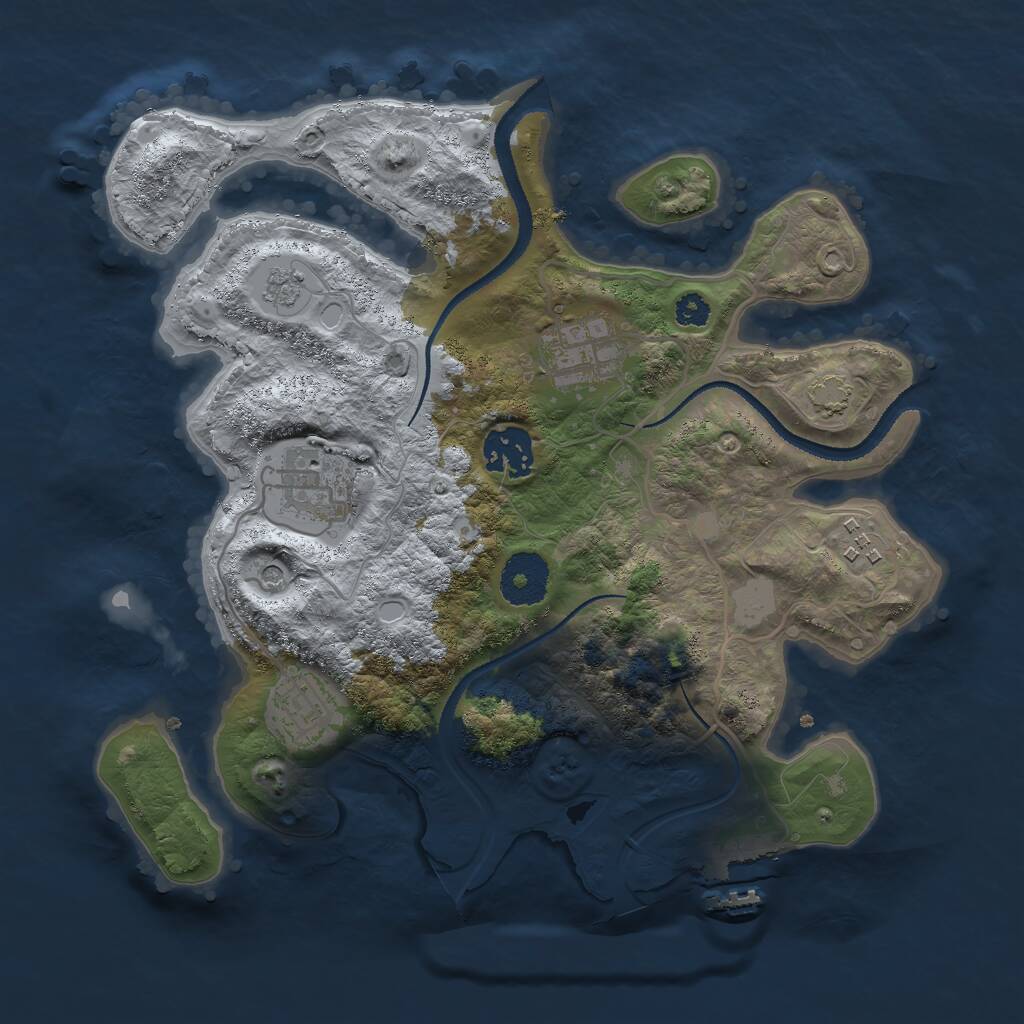 Rust Map: Procedural Map, Size: 3000, Seed: 625958253, 10 Monuments