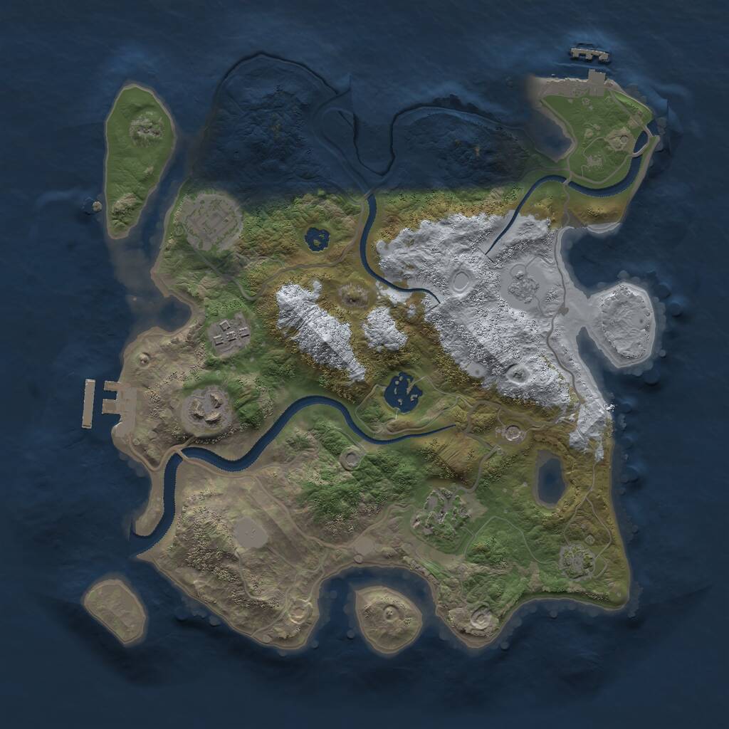 Rust Map: Procedural Map, Size: 3000, Seed: 1887548149, 11 Monuments